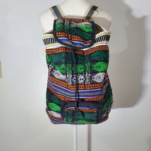 BACKPACK Pinzon Artesanias Handwoven Textile Colorful Backpack